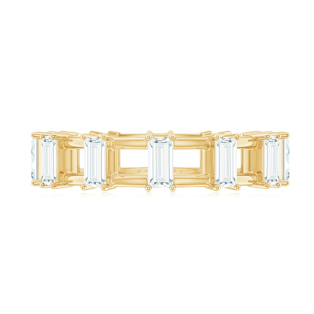 Moissanite Baguette Wedding Band with Certificate