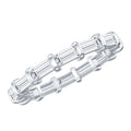 Certified Baguette Cut Moissanite East West Eternity Ring