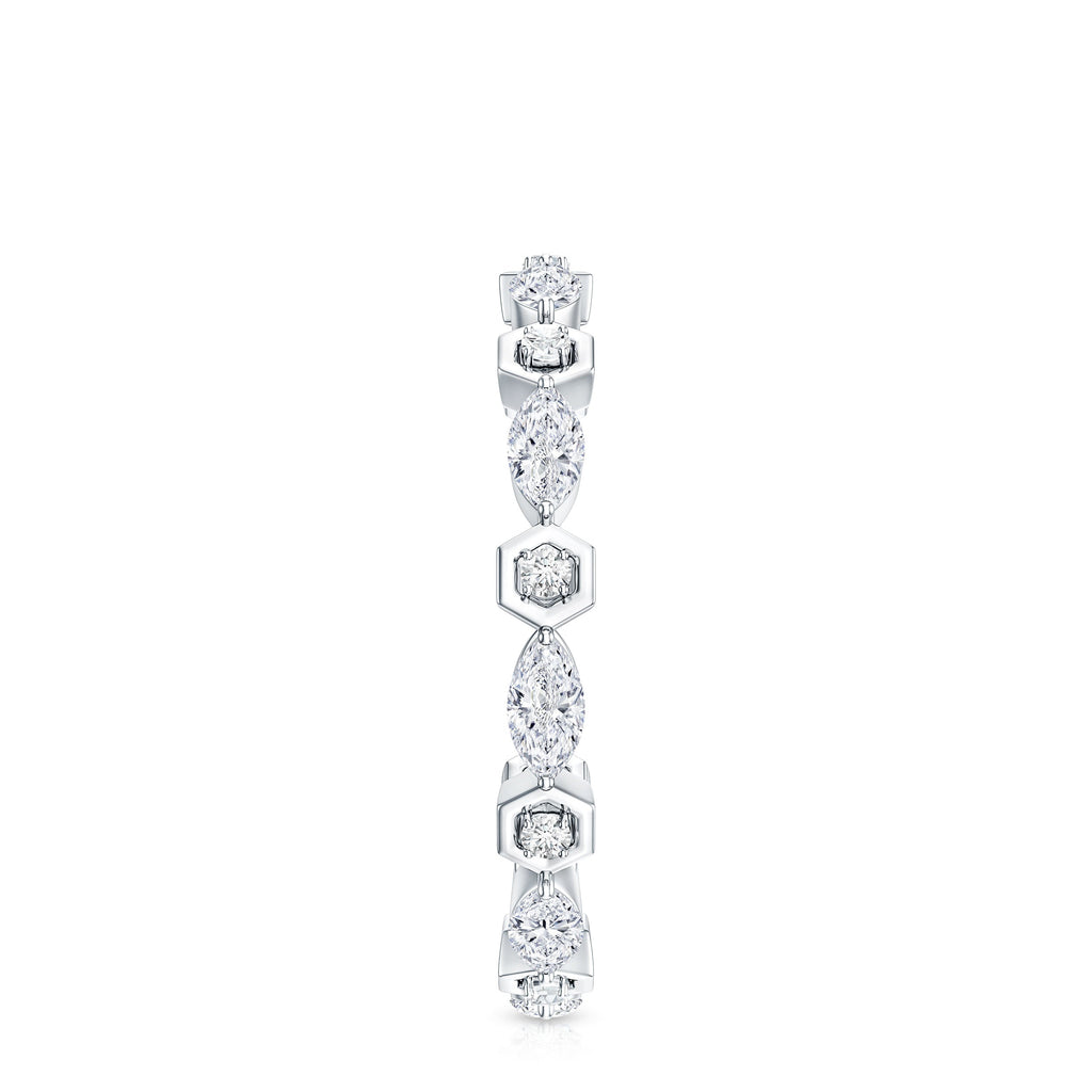 Certified Moissanite Contemporary Eternity Ring