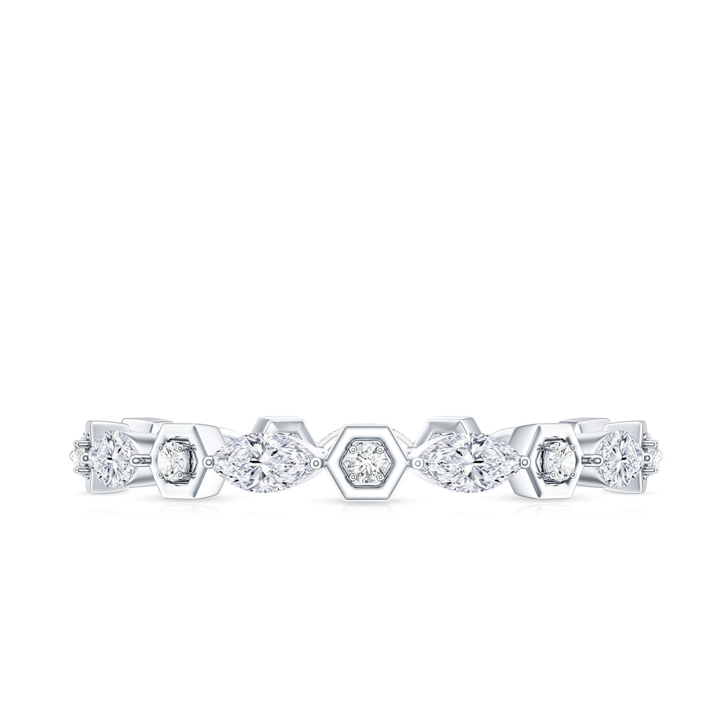 Certified Moissanite Contemporary Eternity Ring