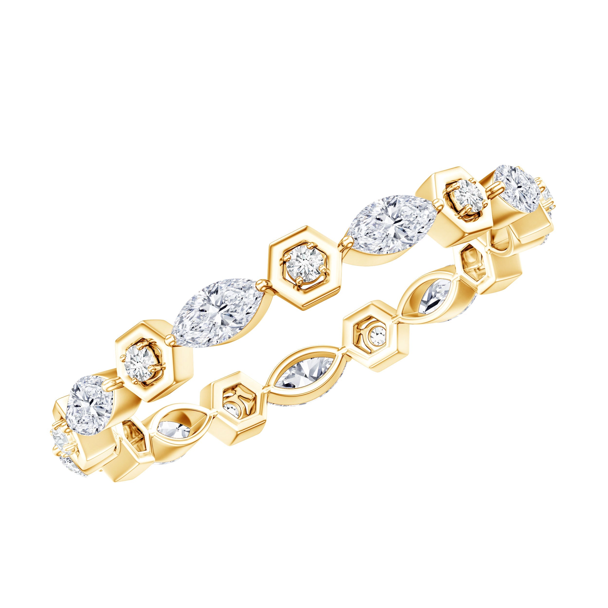 Certified Moissanite Contemporary Eternity Ring | Rings | Wiccan Center