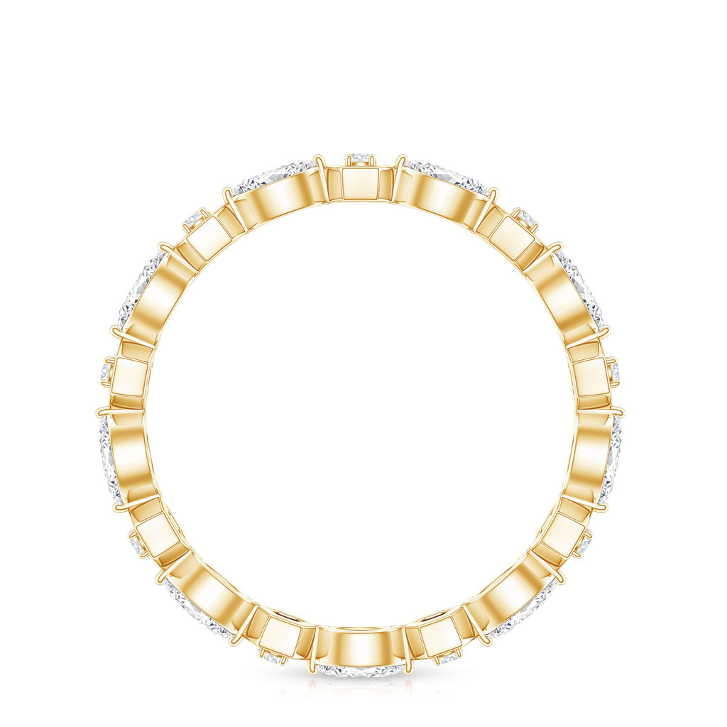 Certified Moissanite Contemporary Eternity Ring