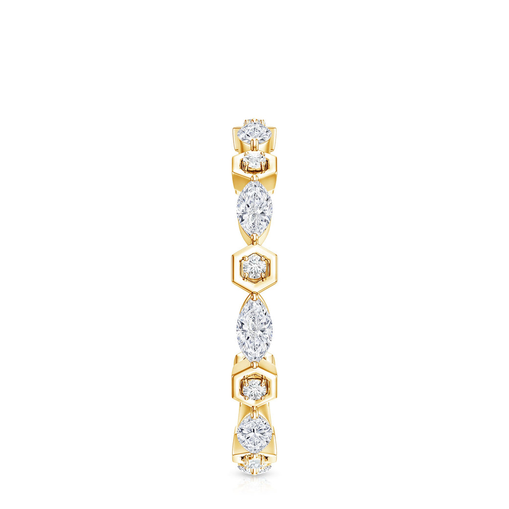Certified Moissanite Contemporary Eternity Ring