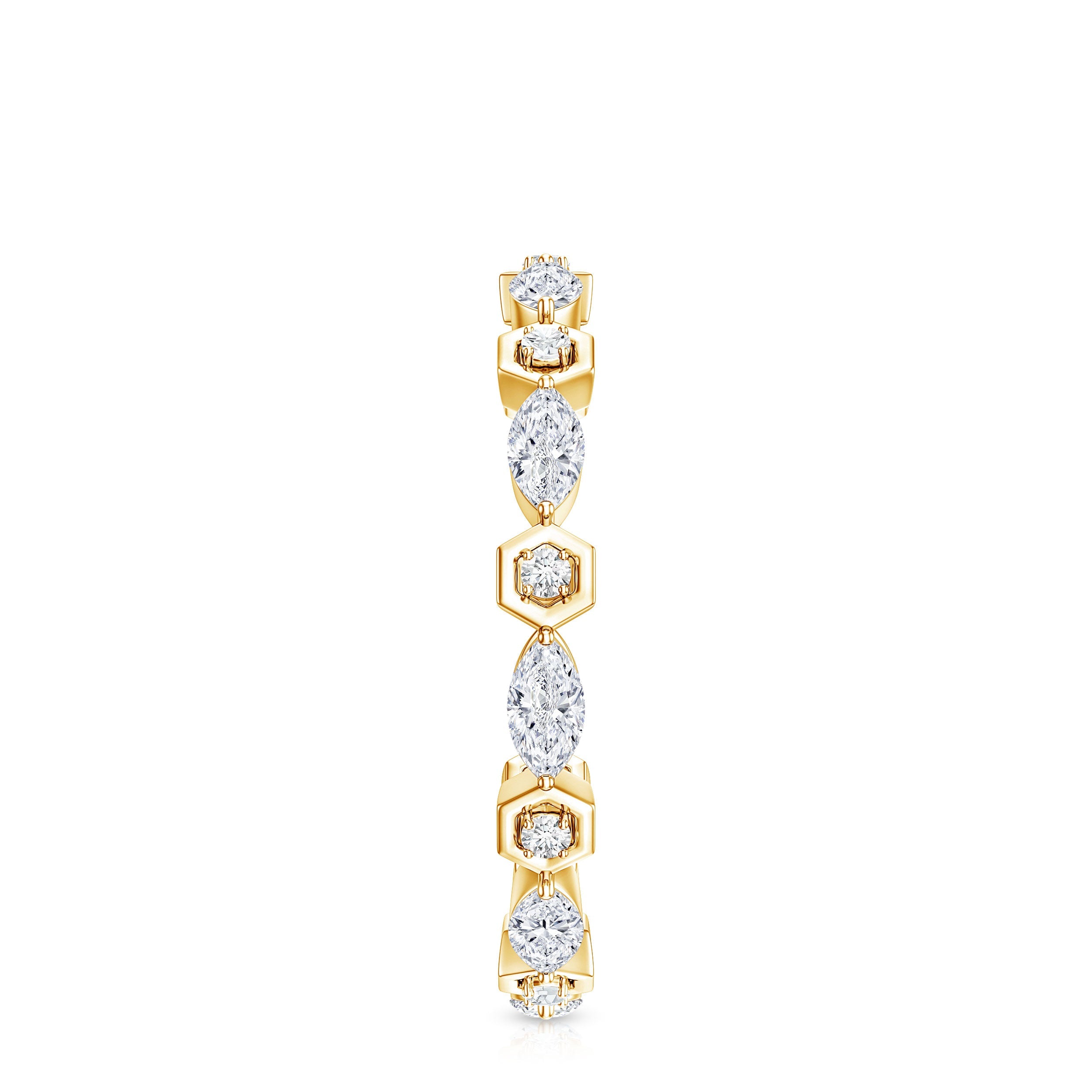 Certified Moissanite Contemporary Eternity Ring