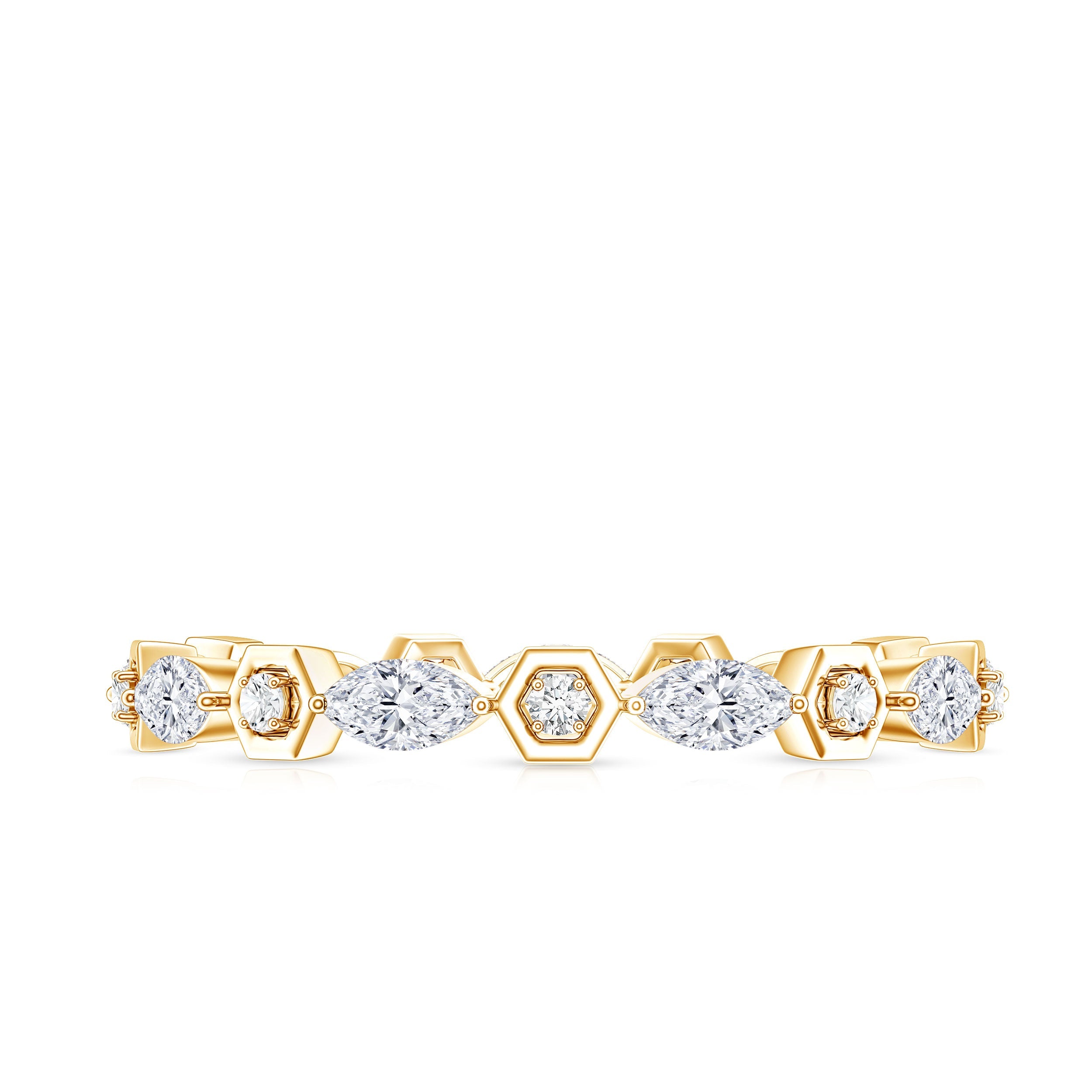Certified Moissanite Contemporary Eternity Ring