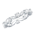 Certified Moissanite Eternity Wedding Band Ring in Prong Setting
