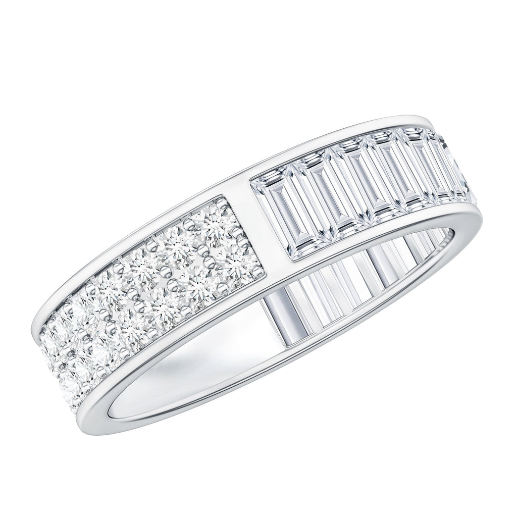 Certified Moissanite Wide Eternity Wedding Band
