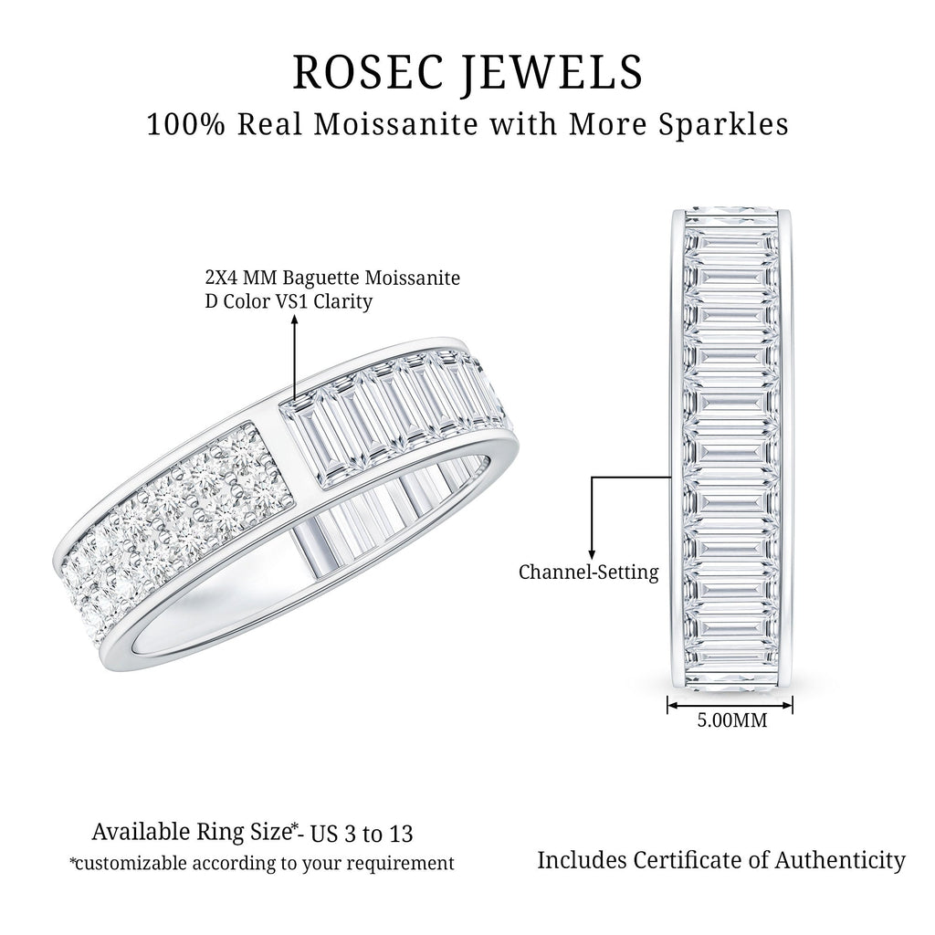 Certified Moissanite Wide Eternity Wedding Band