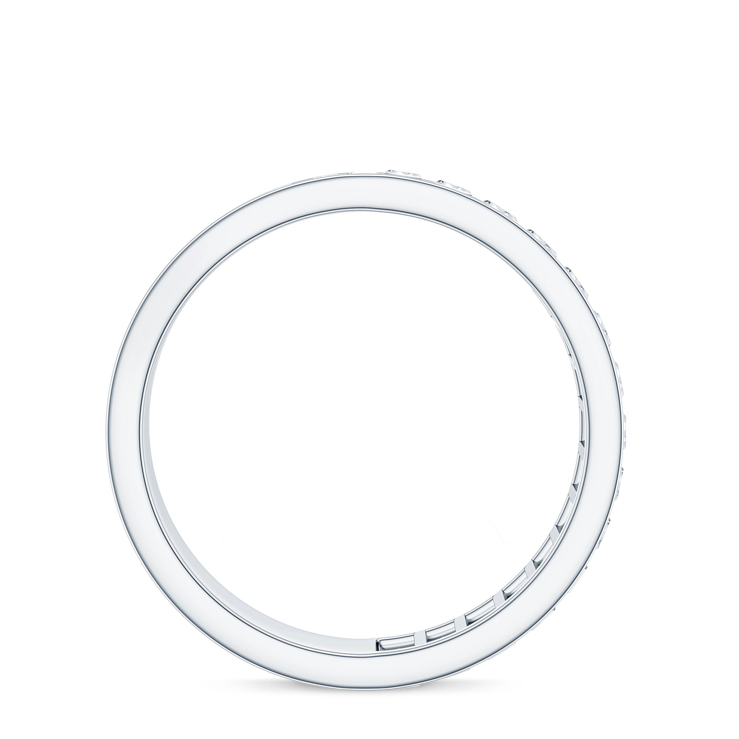 Certified Moissanite Wide Eternity Wedding Band