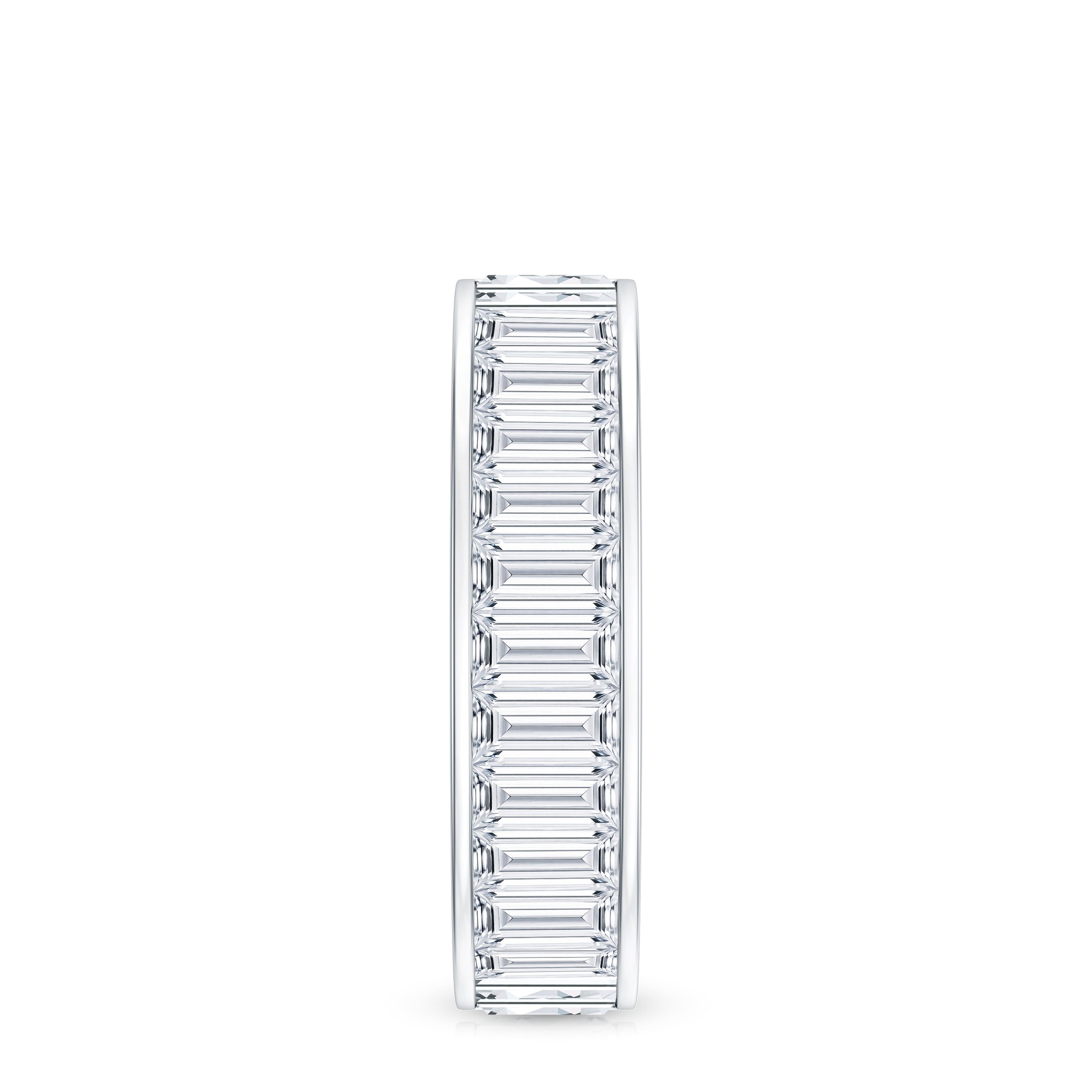 Certified Moissanite Wide Eternity Wedding Band