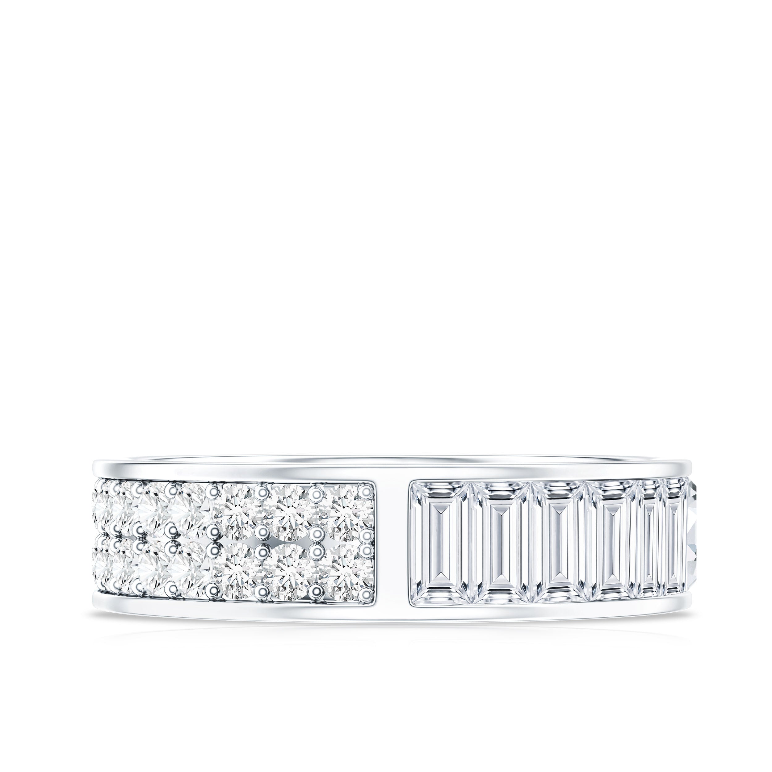 Certified Moissanite Wide Eternity Wedding Band