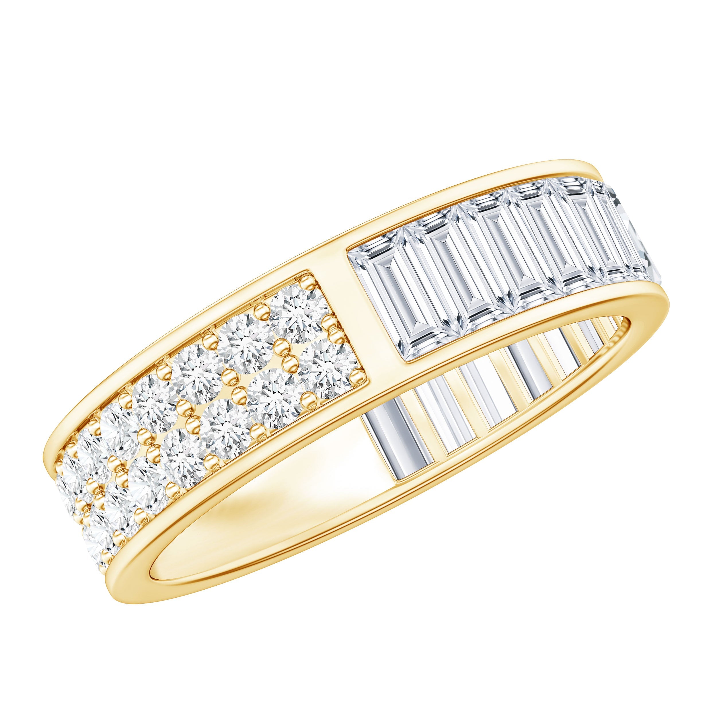Certified Moissanite Wide Eternity Wedding Band | Rings | Wiccan Center