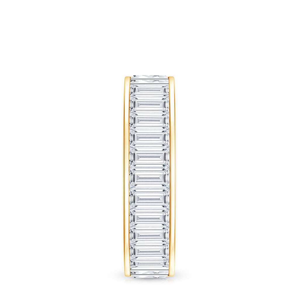 Certified Moissanite Wide Eternity Wedding Band