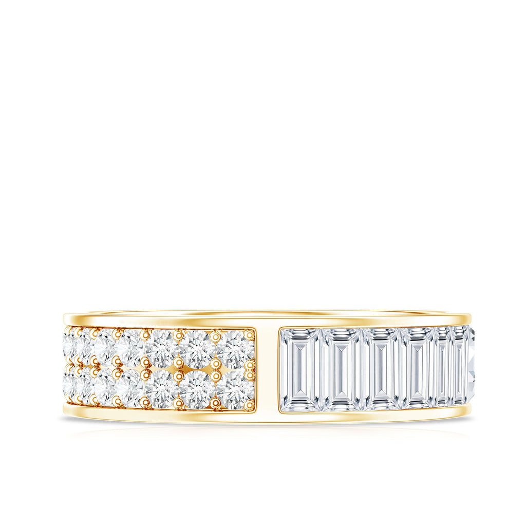 Certified Moissanite Wide Eternity Wedding Band
