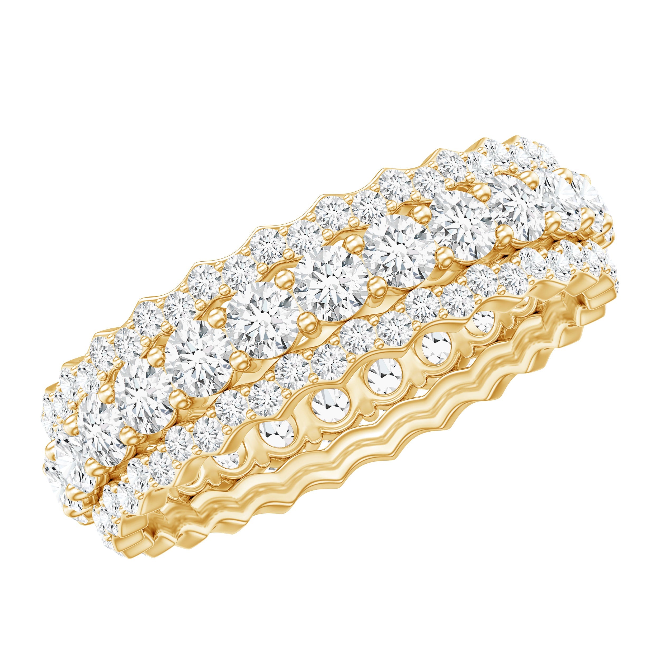 Certified Round Cut Moissanite Eternity Ring For Wedding | Rings | Wiccan Center