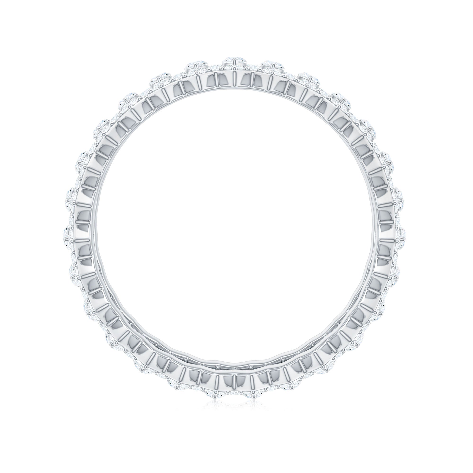 Certified Wide Moissanite Designer Wedding Band