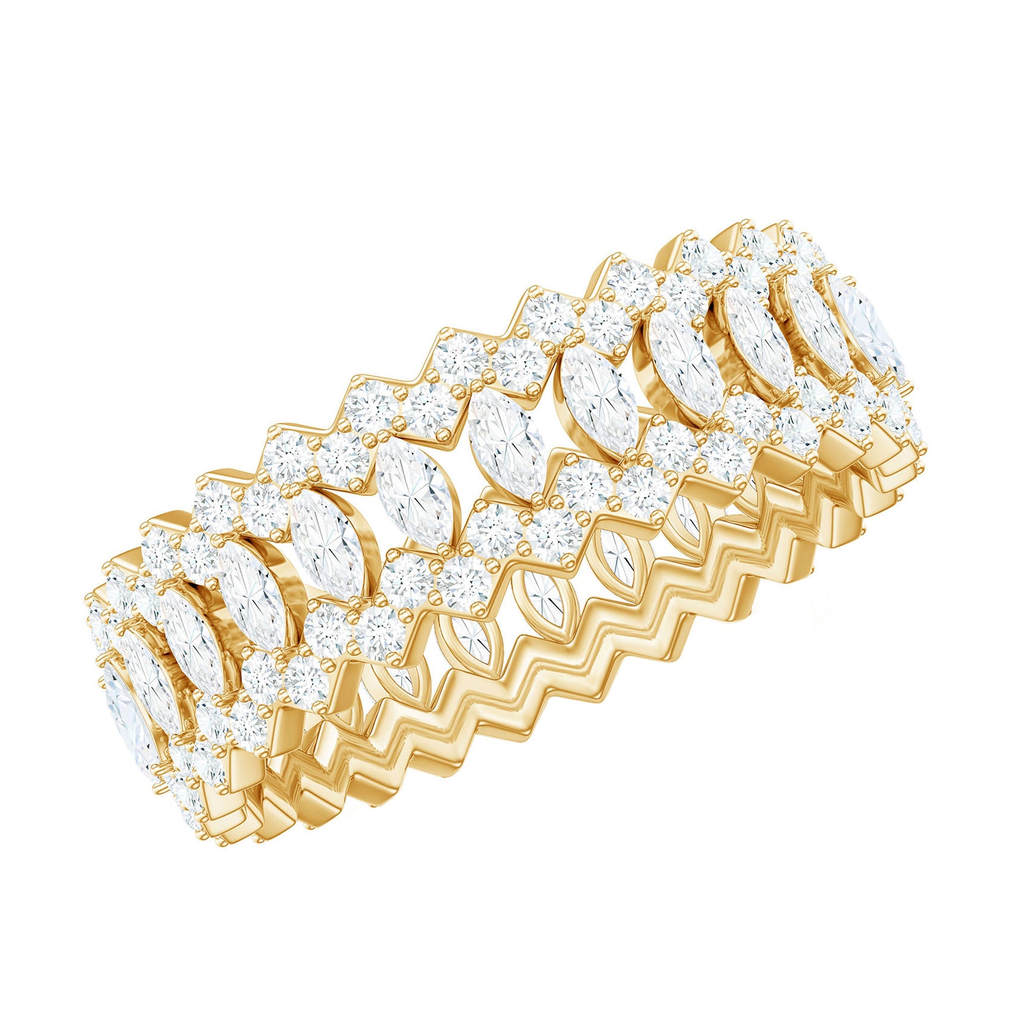 Certified Wide Moissanite Designer Wedding Band | Rings | Wiccan Center