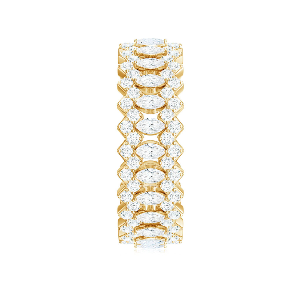 Certified Wide Moissanite Designer Wedding Band