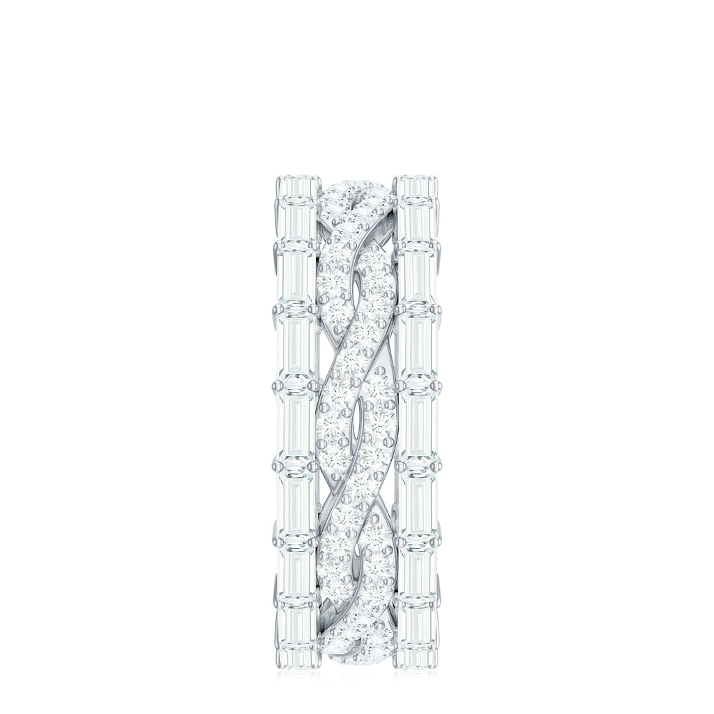 Certified Thick Moissanite Infinity Wedding Band Ring