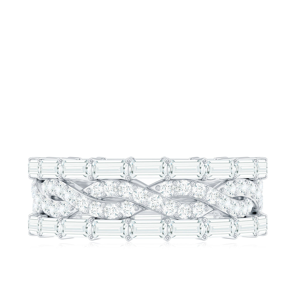 Certified Thick Moissanite Infinity Wedding Band Ring