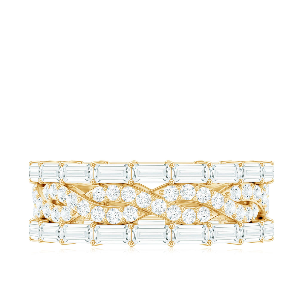 Certified Thick Moissanite Infinity Wedding Band Ring