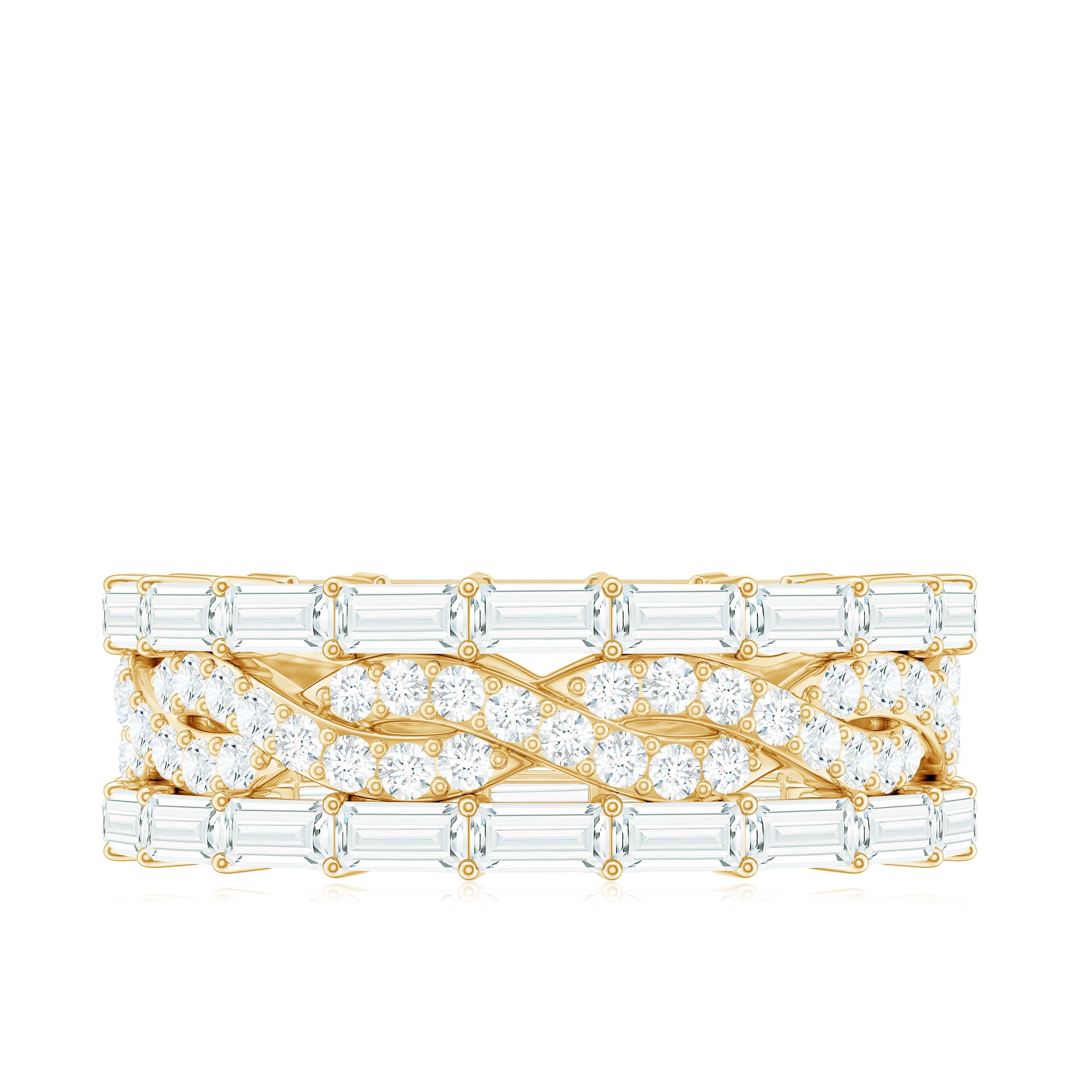 Certified Thick Moissanite Infinity Wedding Band Ring