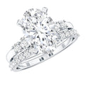 4 Carat Oval Wedding Ring Set with IGI Certified Lab Grown Diamond
