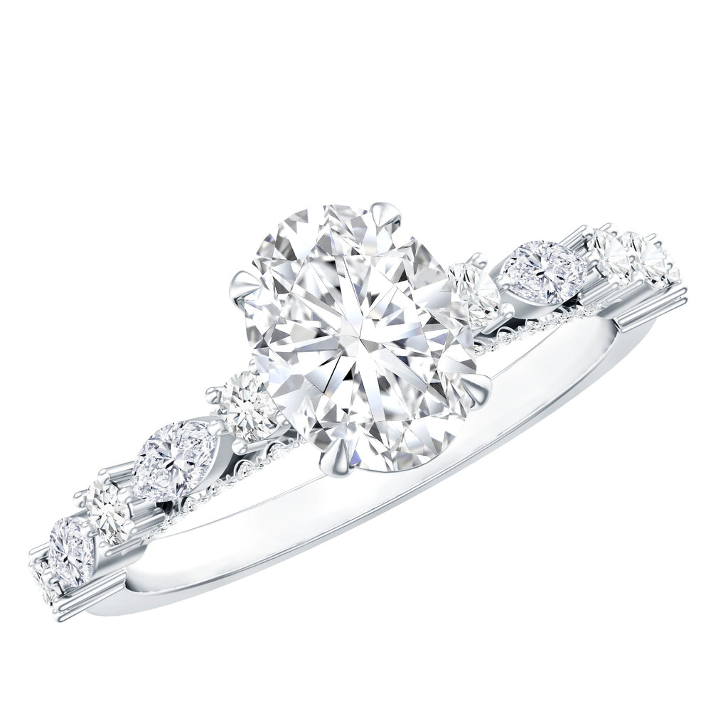 1 Carat IGI Certified Oval Cut Lab Grown Diamond Solitaire Engagement Ring