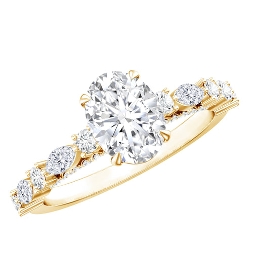 1 Carat IGI Certified Oval Cut Lab Grown Diamond Solitaire Engagement Ring | Rings | Wiccan Center