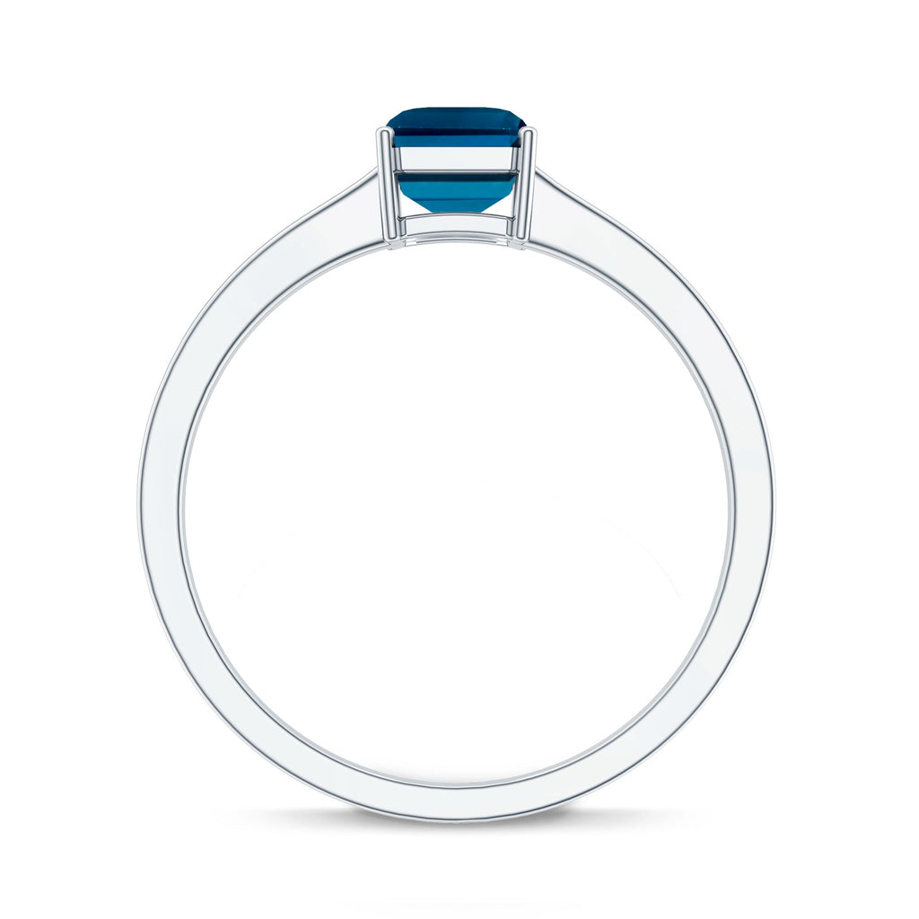 2.2 Carat Emerald Cut London Blue Topaz Solitaire Ring with Certificate
