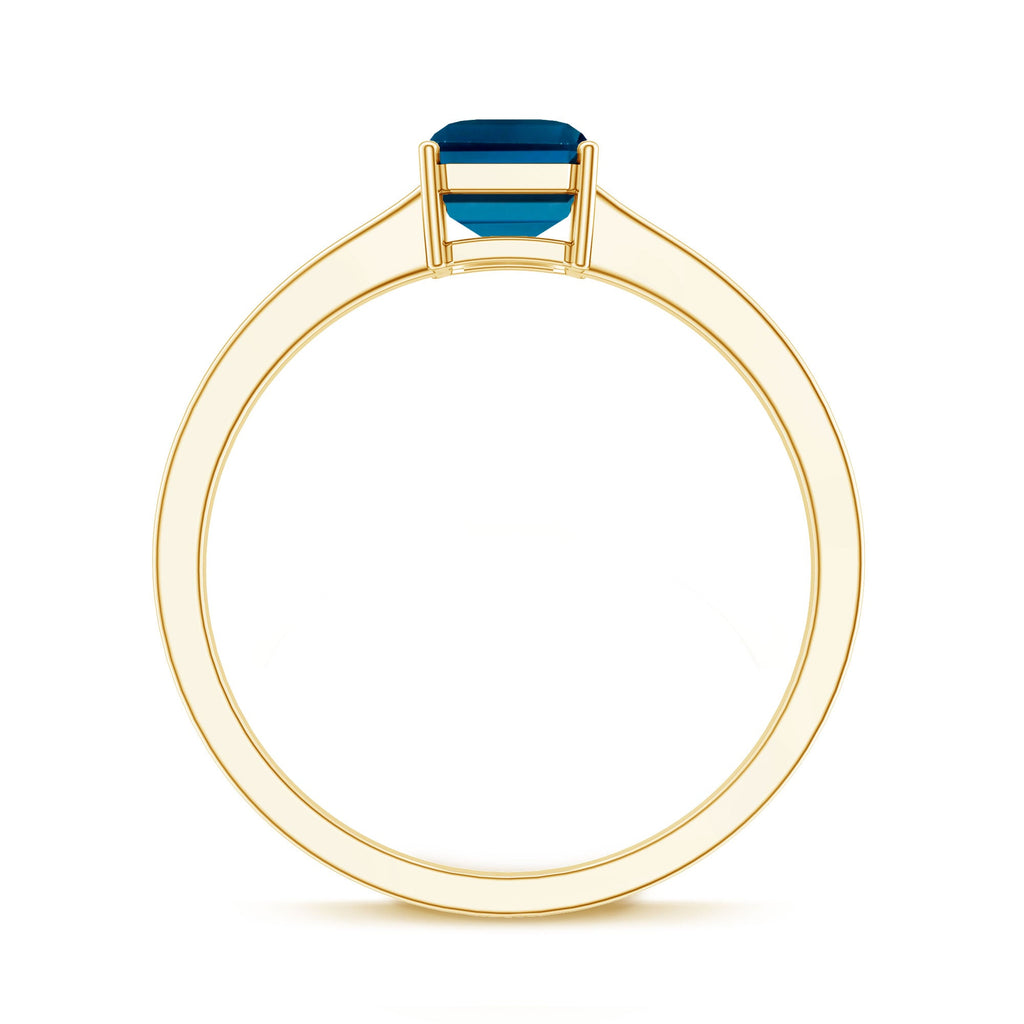 2.2 Carat Emerald Cut London Blue Topaz Solitaire Ring with Certificate