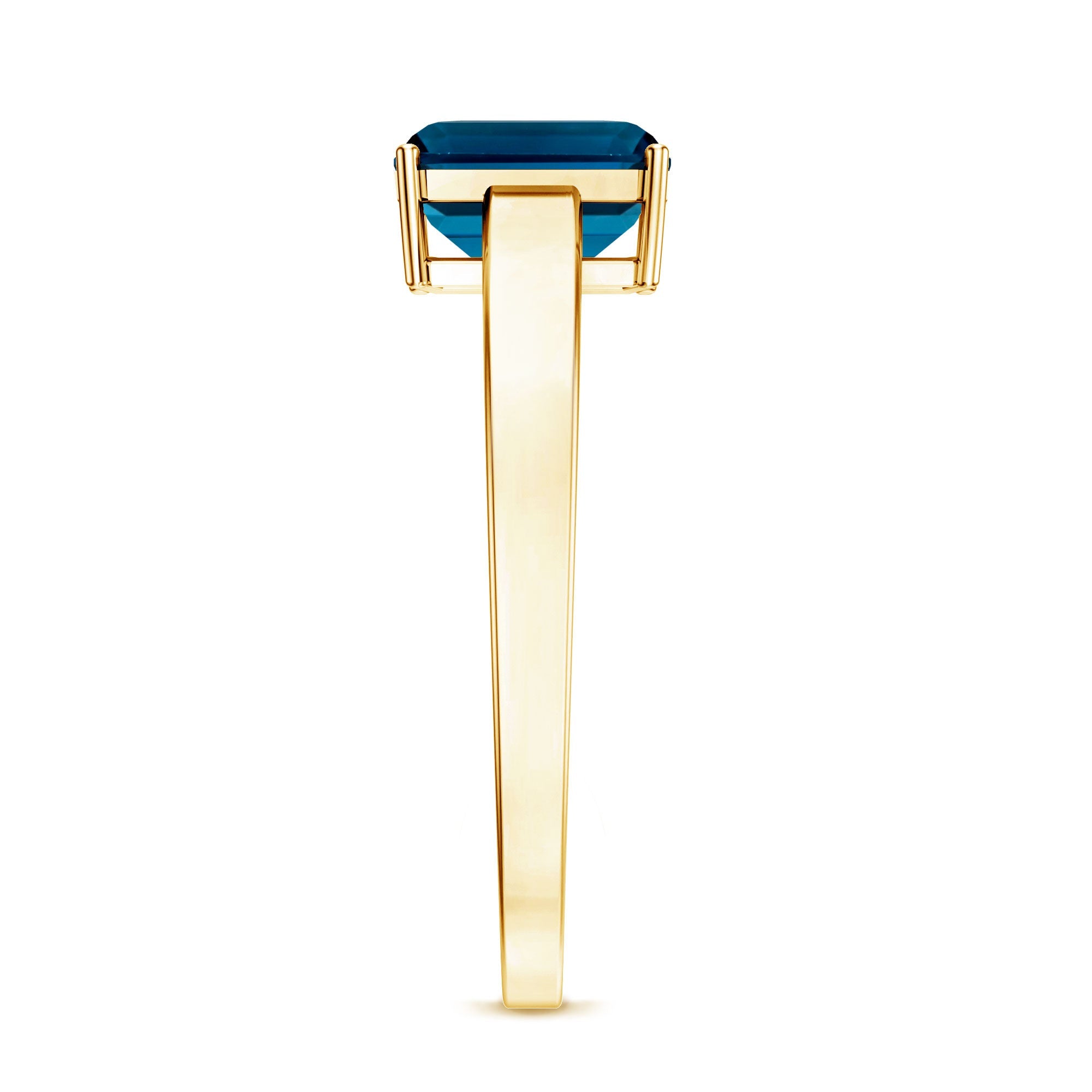 2.2 Carat Emerald Cut London Blue Topaz Solitaire Ring with Certificate