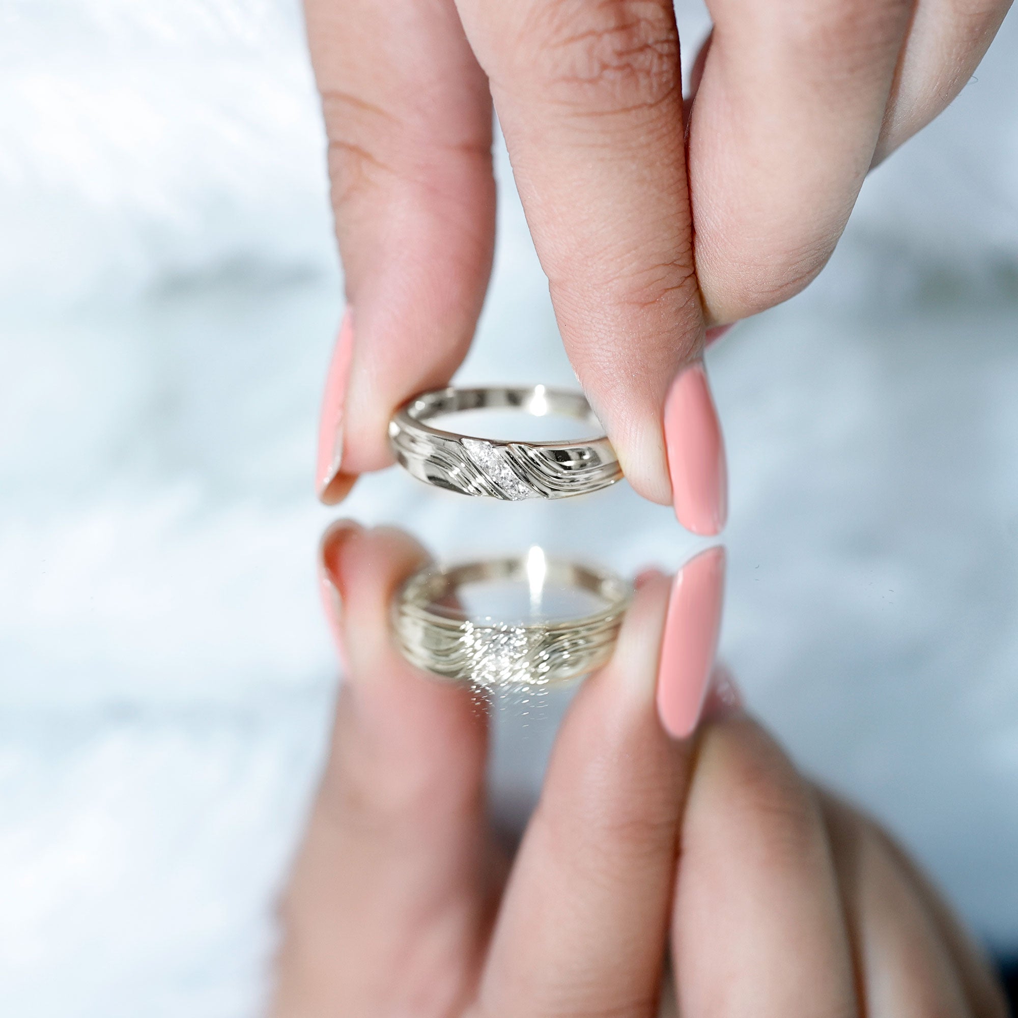 Certified Diamond Three Stone Band Ring for Men