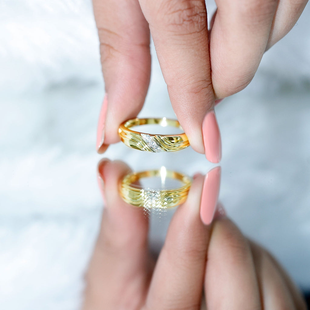 Certified Diamond Three Stone Band Ring for Men