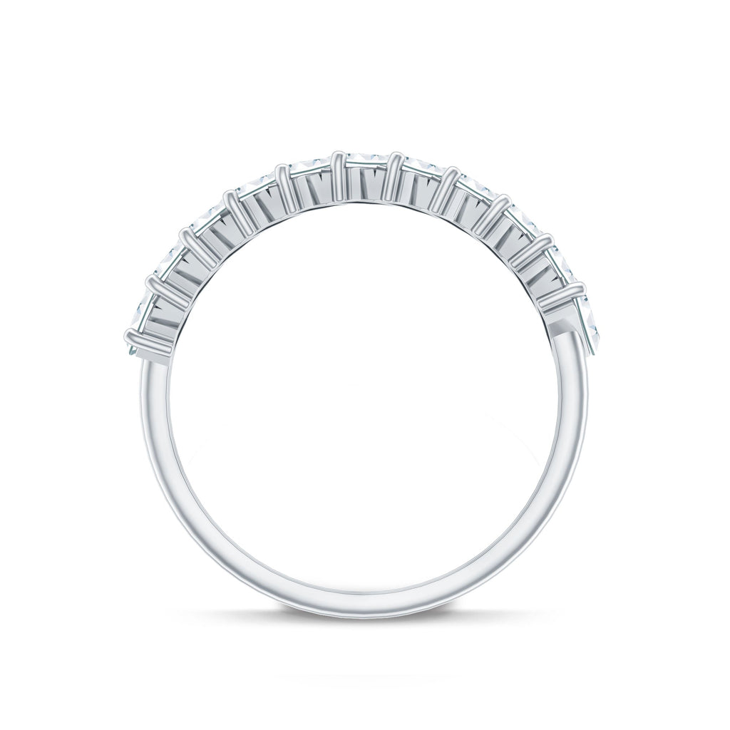 Certified Moissanite Baguette Cut Half Eternity Ring