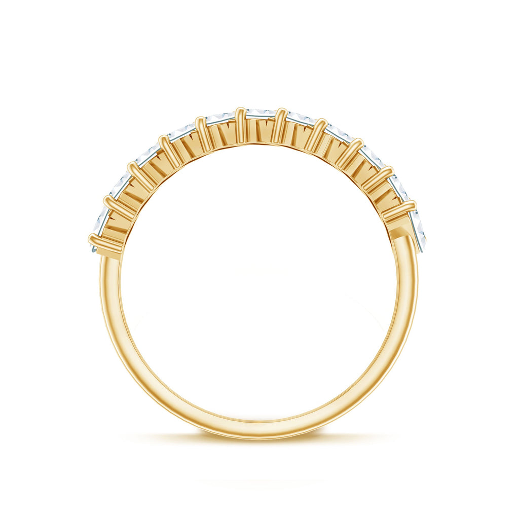 Certified Moissanite Baguette Cut Half Eternity Ring