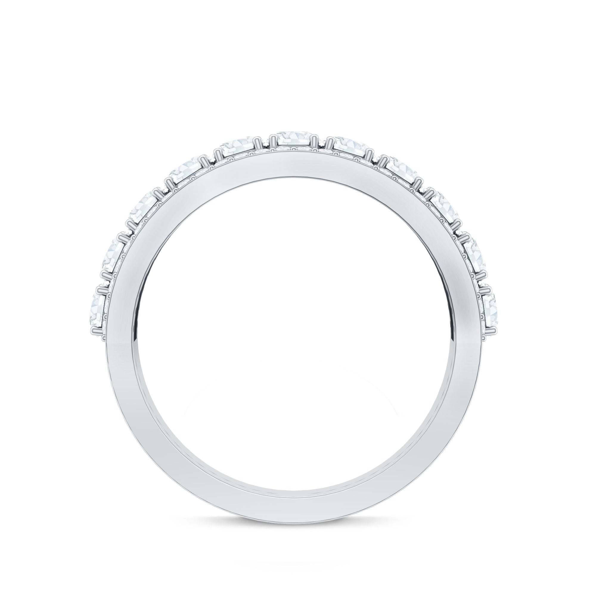 Certified Moissanite Wedding Anniversary Band Ring for Women