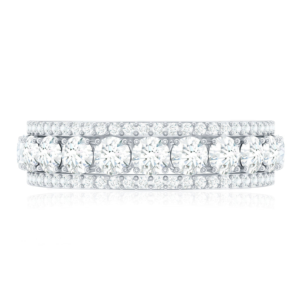 Certified Moissanite Wedding Anniversary Band Ring for Women