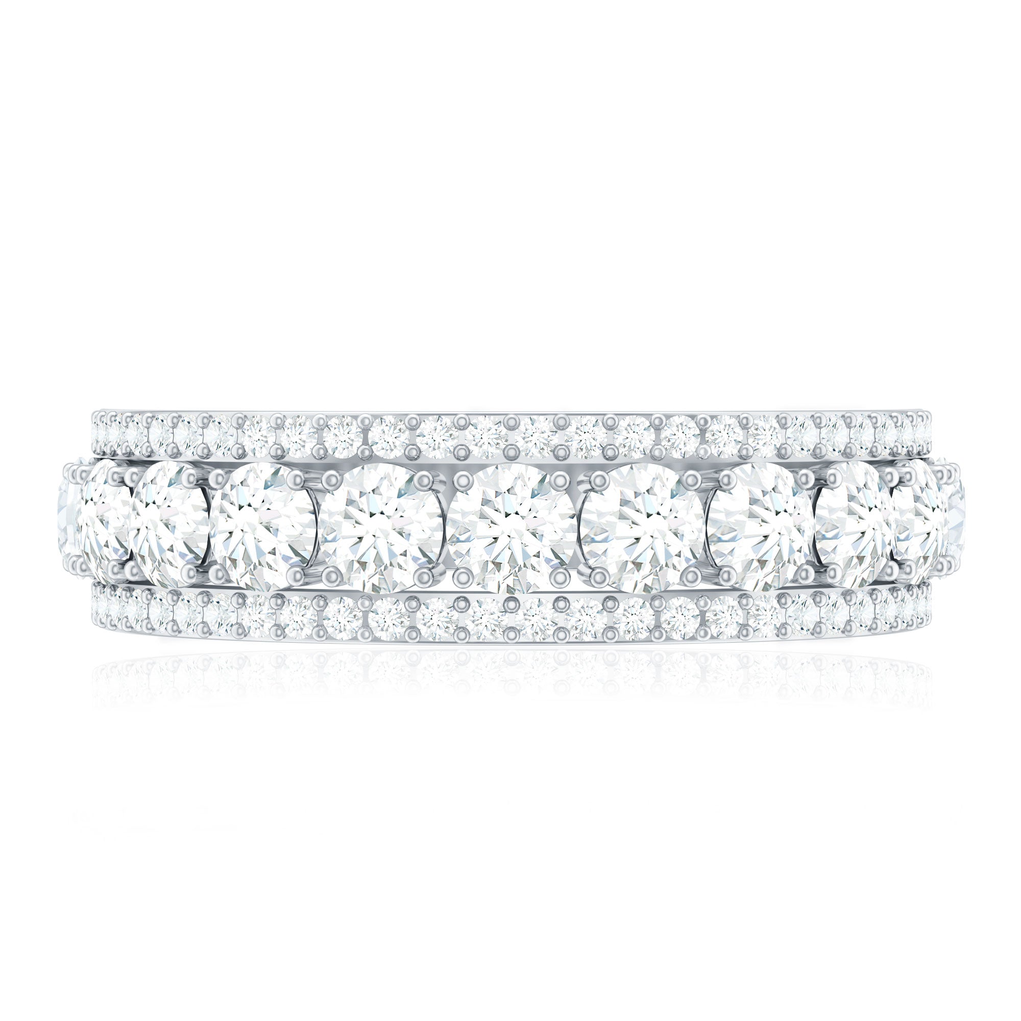 Certified Moissanite Wedding Anniversary Band Ring for Women