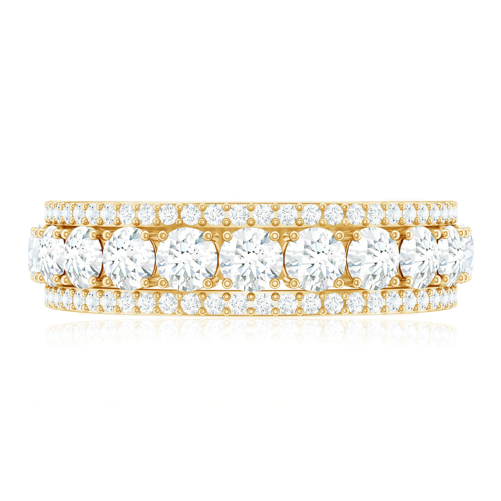 Certified Moissanite Wedding Anniversary Band Ring for Women