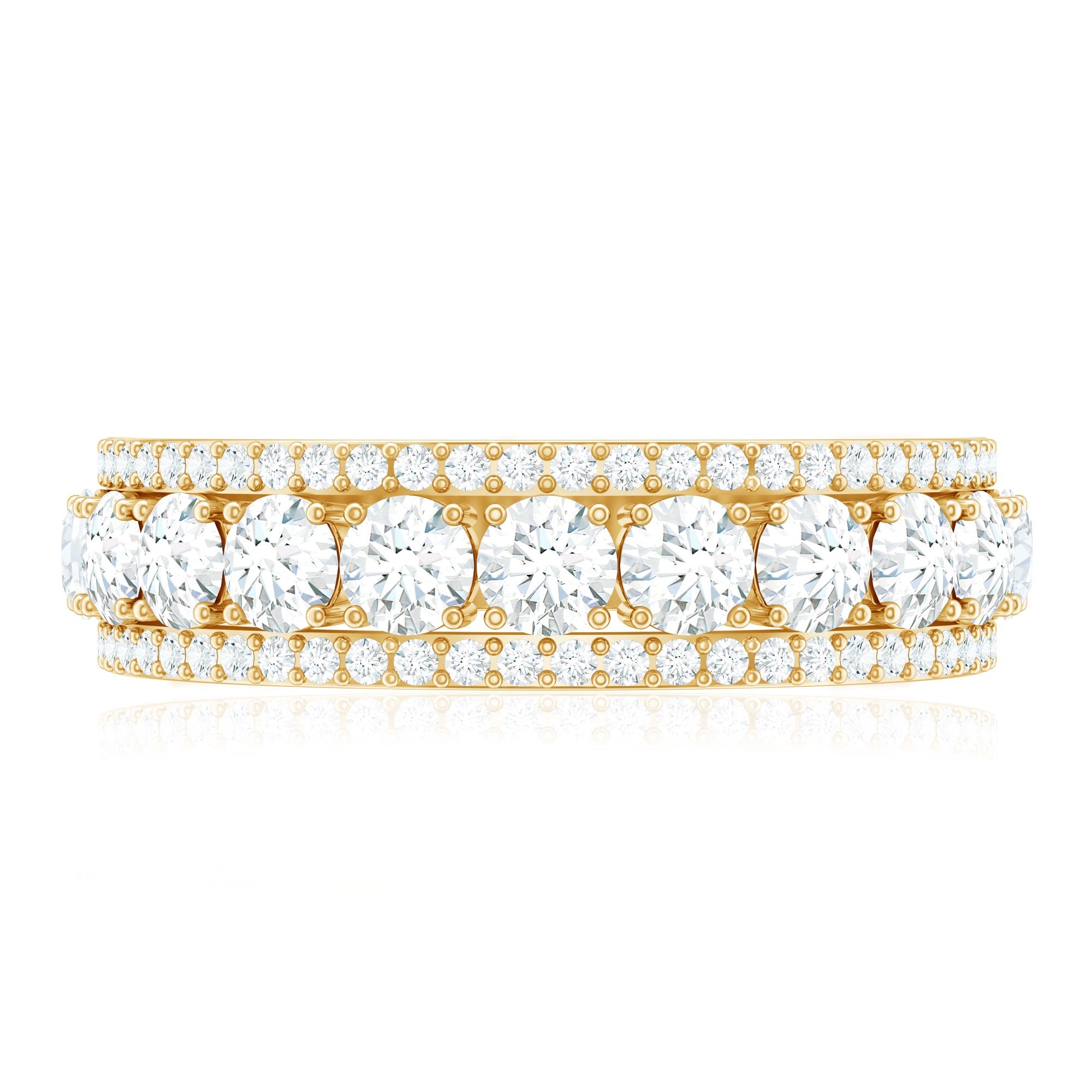 Certified Moissanite Wedding Anniversary Band Ring for Women