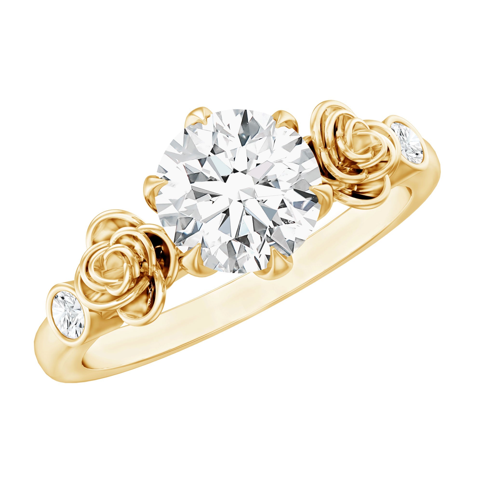 Brilliant Cut Moissanite Rose Engagement Ring For Women | Rings | Wiccan Center
