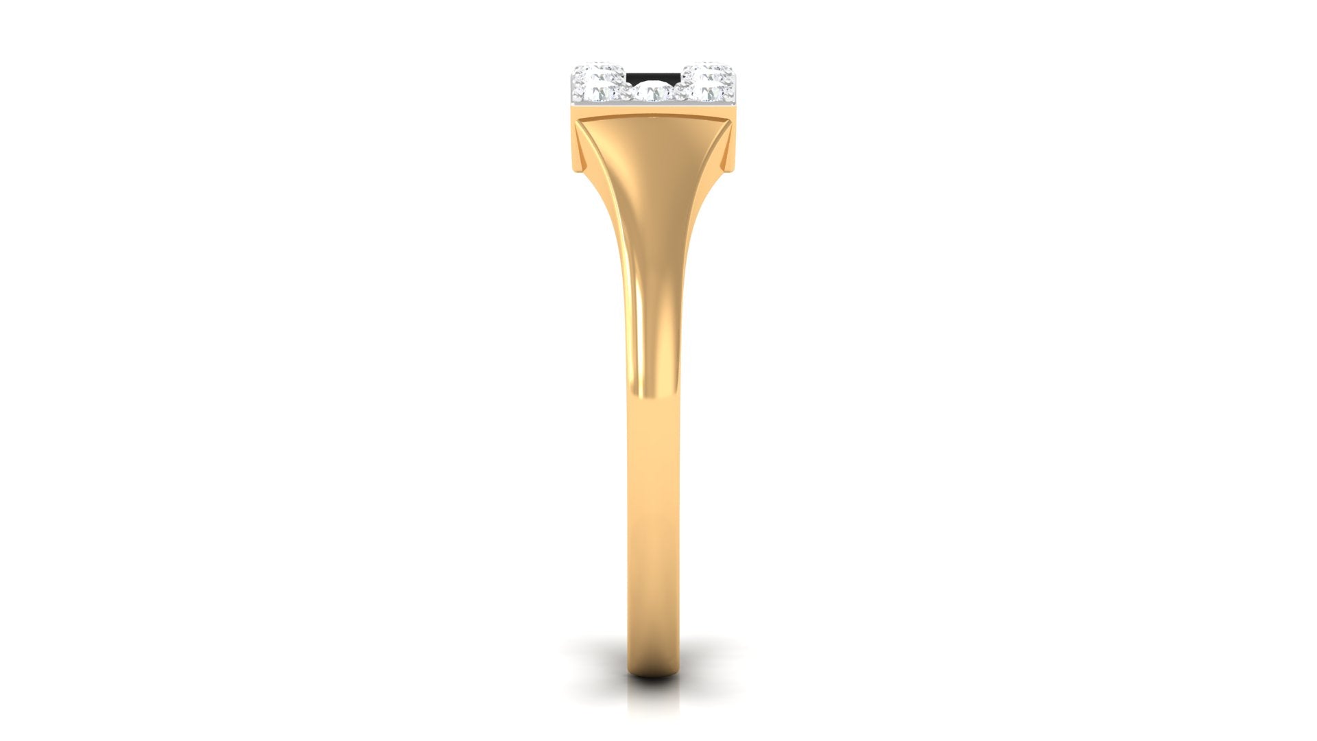 Natural Mens Diamond Band Ring with Black Enamel