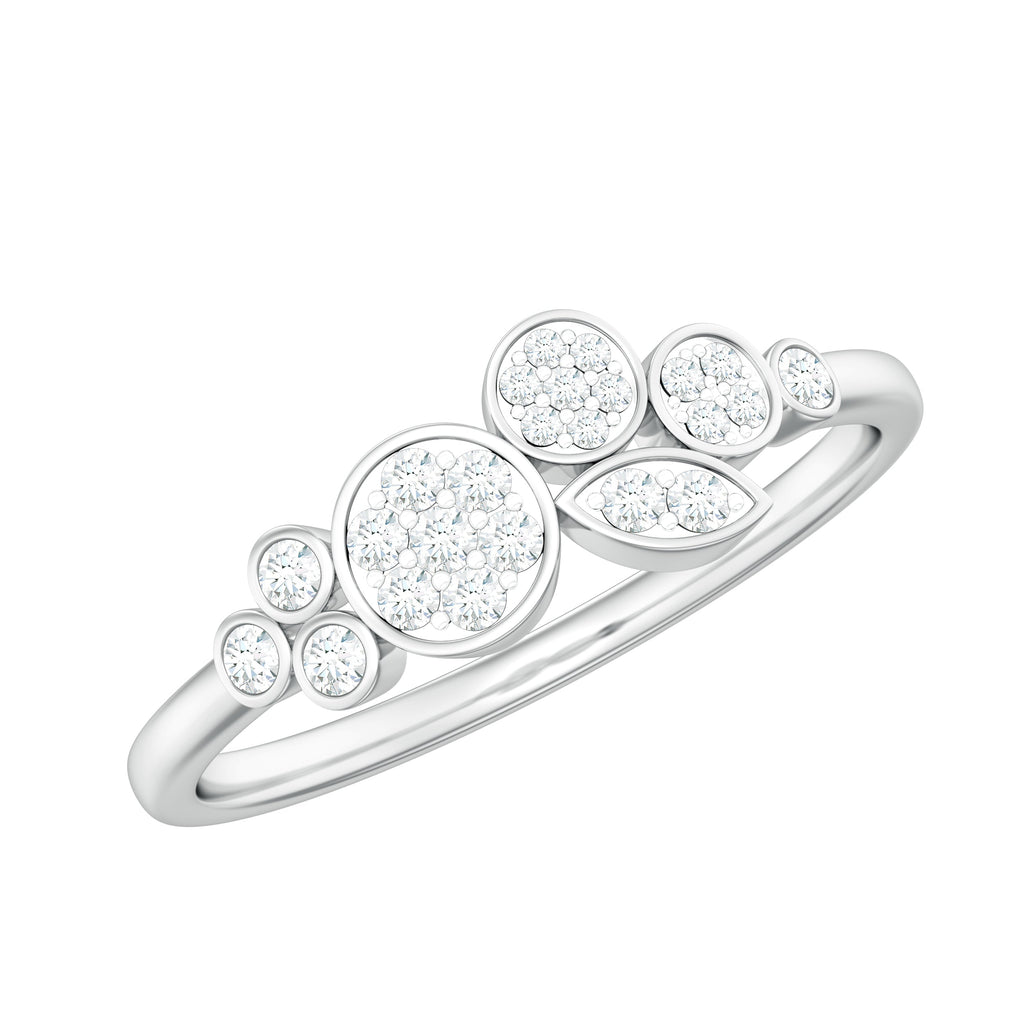 Illusion Set Round Diamond Cluster Engagement Ring