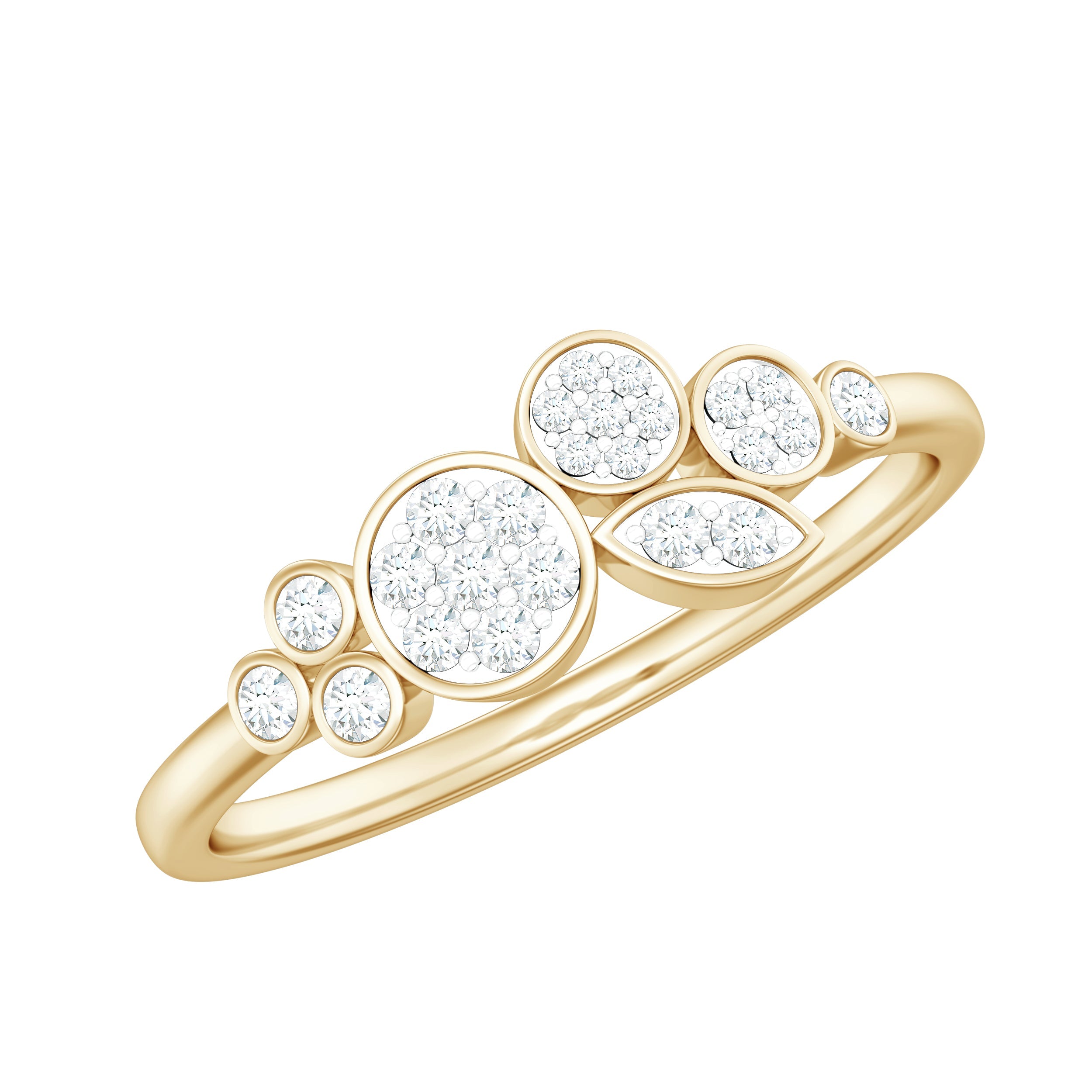 Illusion Set Round Diamond Cluster Engagement Ring | Rings | Wiccan Center