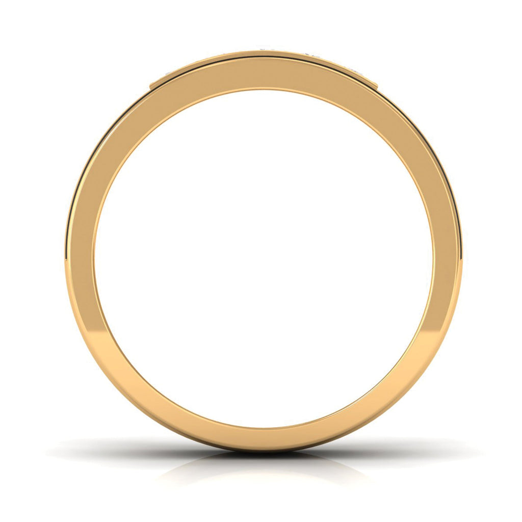 Certified Real Diamond Wedding Band with Black Enamel
