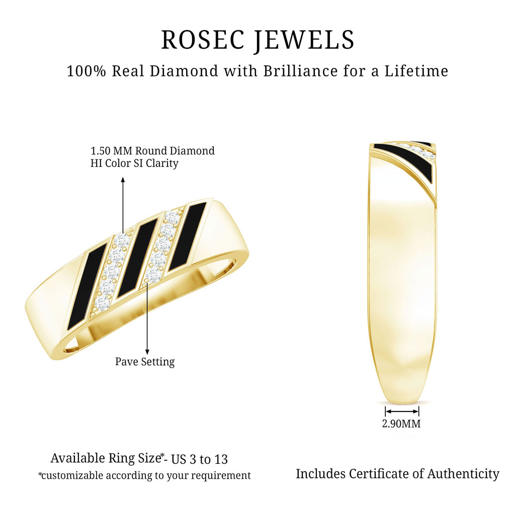 Certified Diamond Enamel Wedding Band