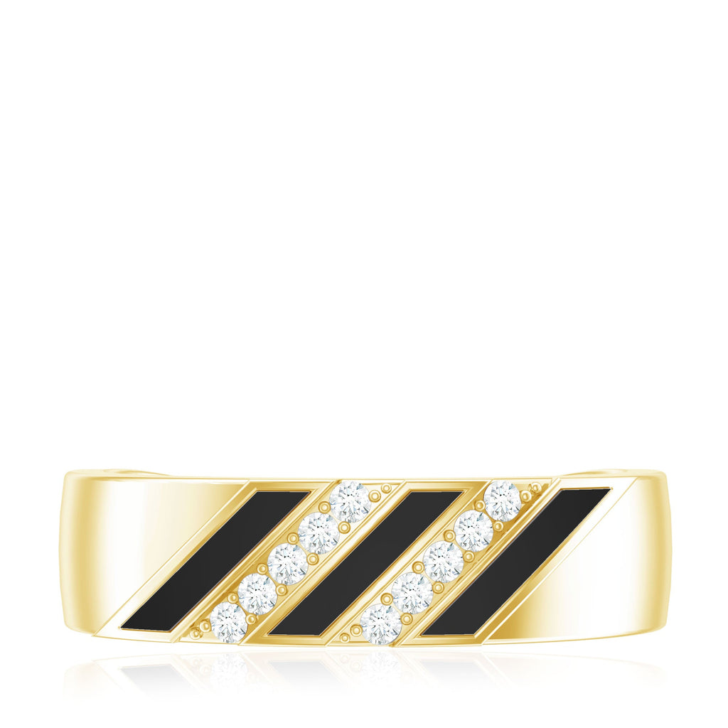 Certified Diamond Enamel Wedding Band