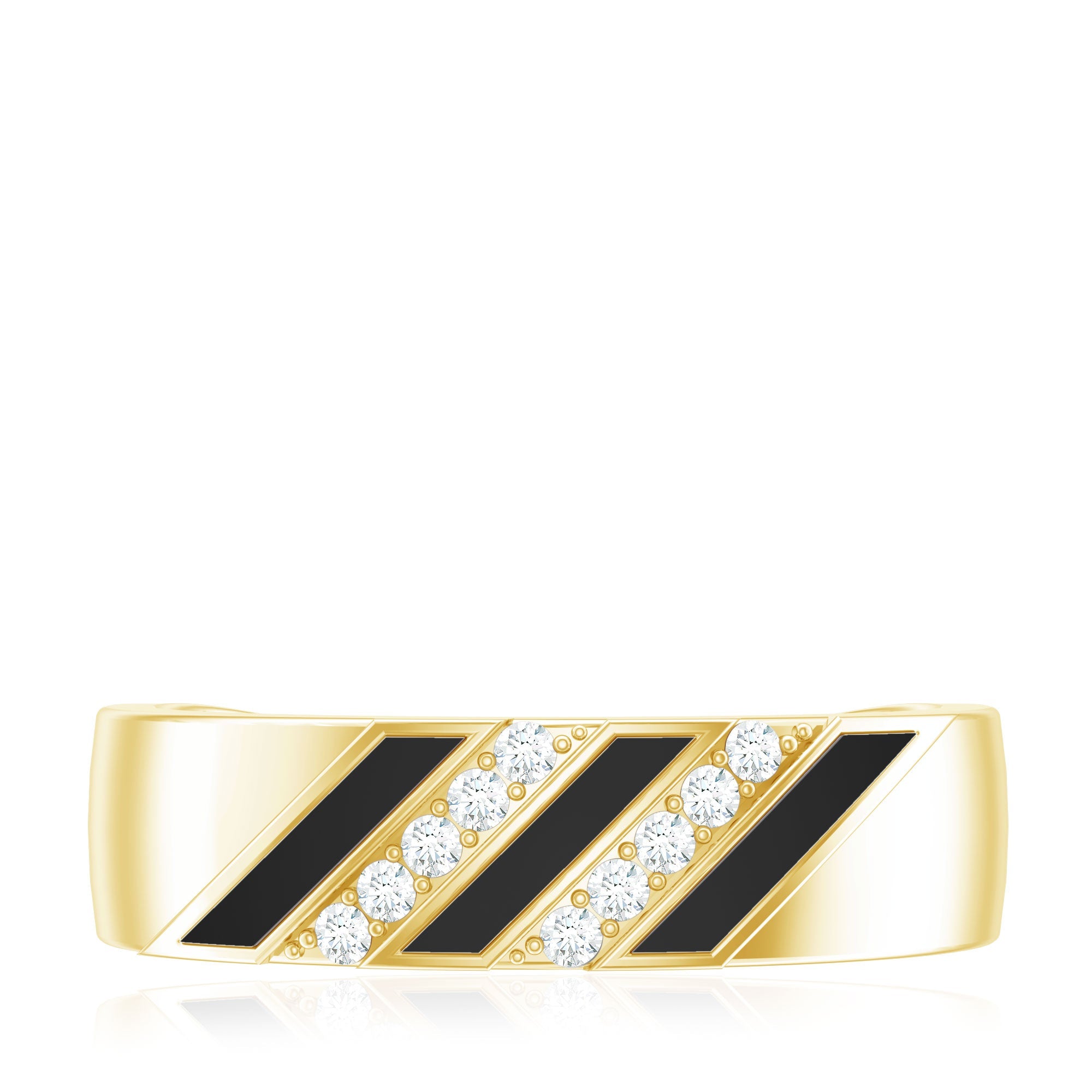 Certified Diamond Enamel Wedding Band