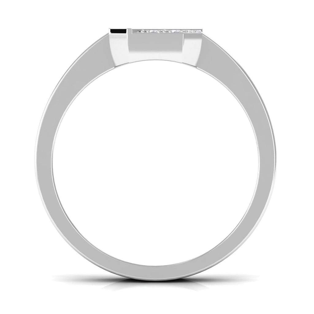 Certified Natural Diamond Mens Engagement Ring with Black Enamel